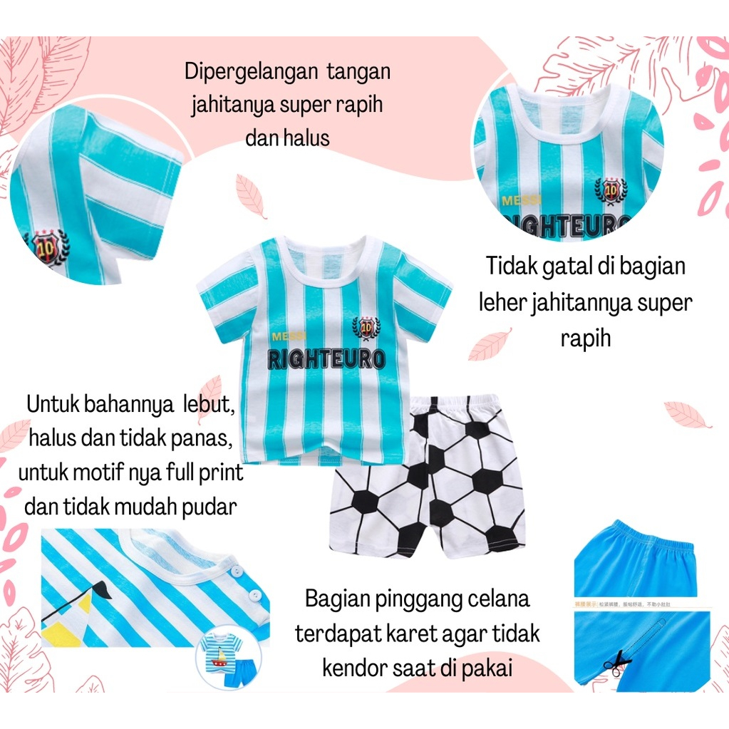 YUU BABY Setelan Anak Kaos IMPORT / Stelan Bayi Laki Laki / Set Baju + Celana Pendek Anak Cowok Cewek / Baju Anak Perempuan