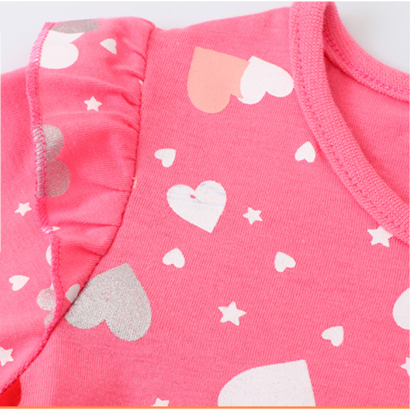 babyfit [3-8thn] dress BURSTING LOVE gaun lengan panjang anak perempuan import ydm-0404