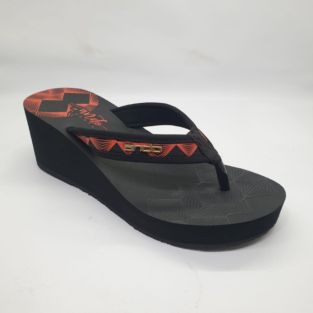 Ando Yurita Terbaru Sandal Wedges Wanita Sendal Jepit Wedges Cewek Perempuan