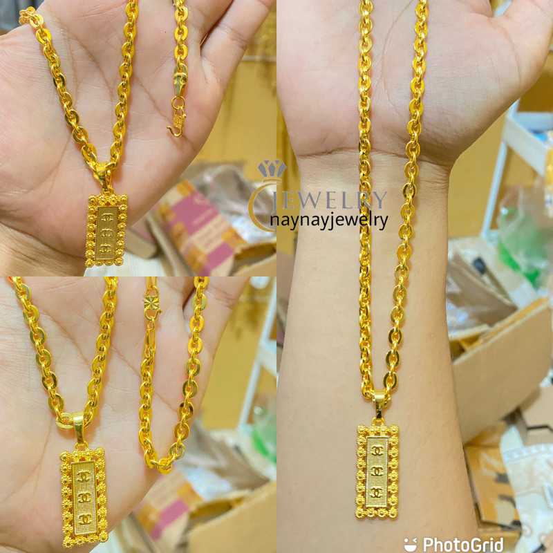 Kalung Medan Kaca Jumbo cenul 4Suku 60cm / Lapis emas 24k