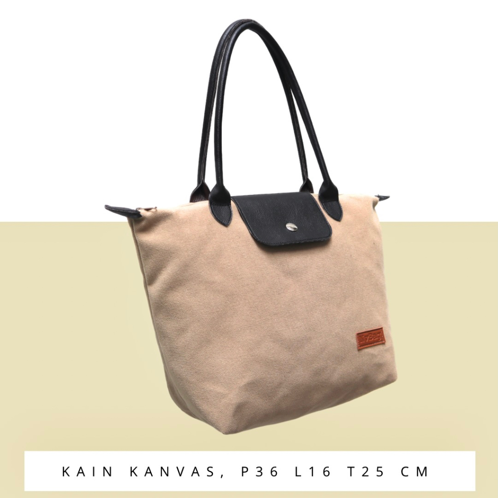 (LOKAL) TAS Canvas Women Shoulder bag / Tas Bahu Wanita tebal multifungsi besar tali sumbu warna