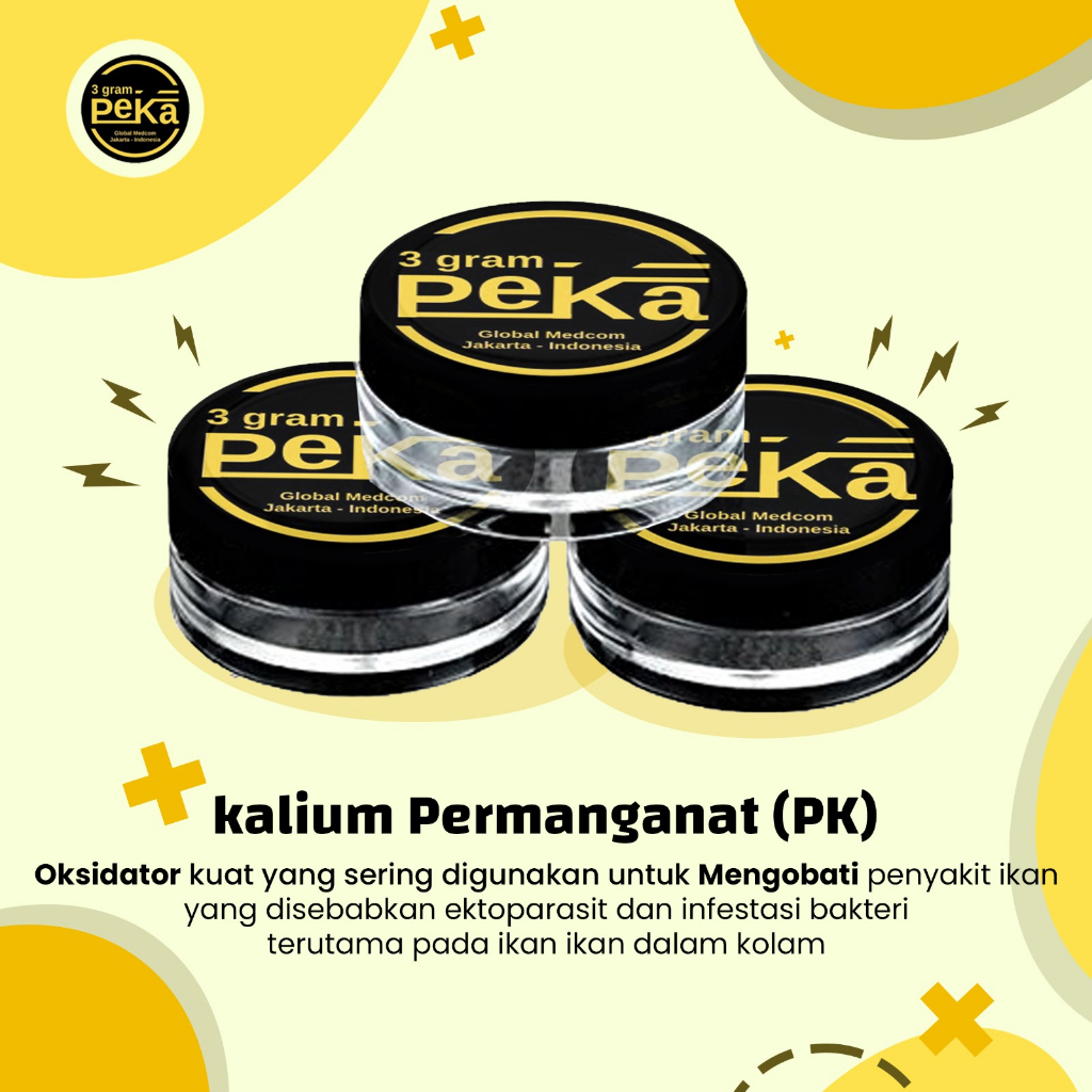 SERBUK PEKA PK 3 GRAM obat gatal obat cacar ikan koi kalium permanganat