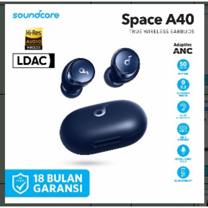 Anker Soundcore Space A40 TWS ANC True Wireless Earbuds - A3936
