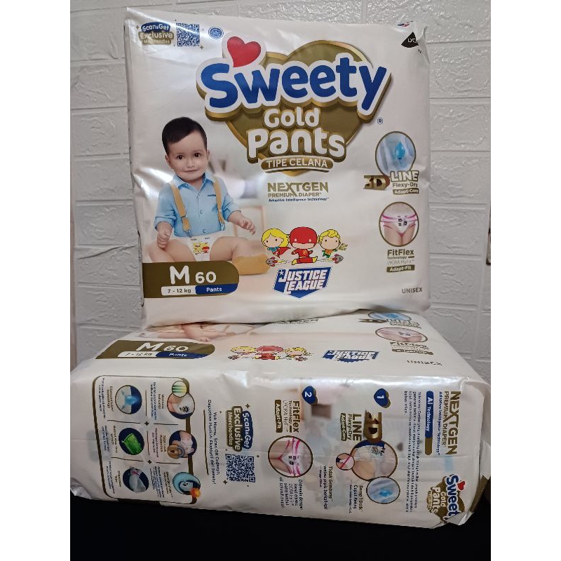 Popok Bayi Sweety Gold M60 L54 XL44 Pampers Super Jumbo Besar Diapers Bandung