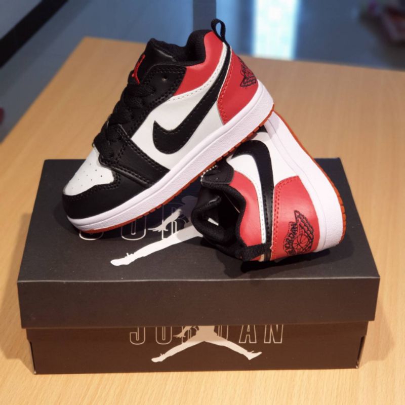 SEPATU ANAK JORDAN LOW PREMIUM QUALITY SEPATU JORDAN ANAK BLACK TOE