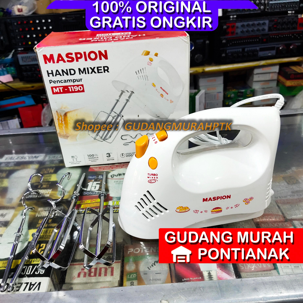 MIXER MASPION MT1190 1190 MT-1190 (HAND MIXER) GARANSI RESMI / Pencampur Pengocok adonan