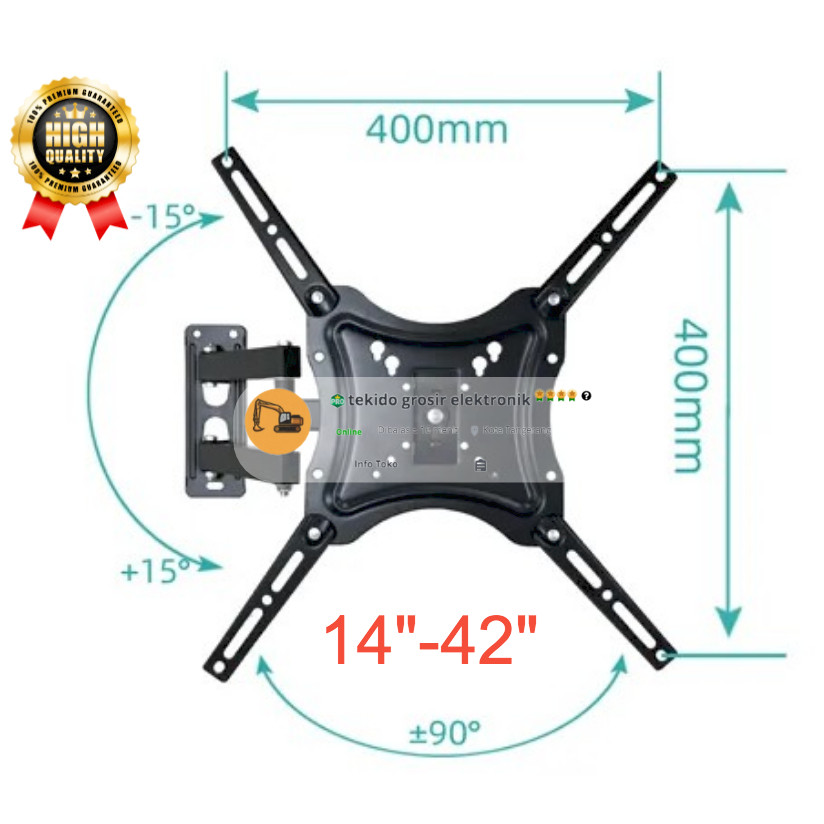 Bracket TV 14 17 32 42  55inch Led LCD Wall TV Mount Swivel 14&quot;-55&quot; 7B