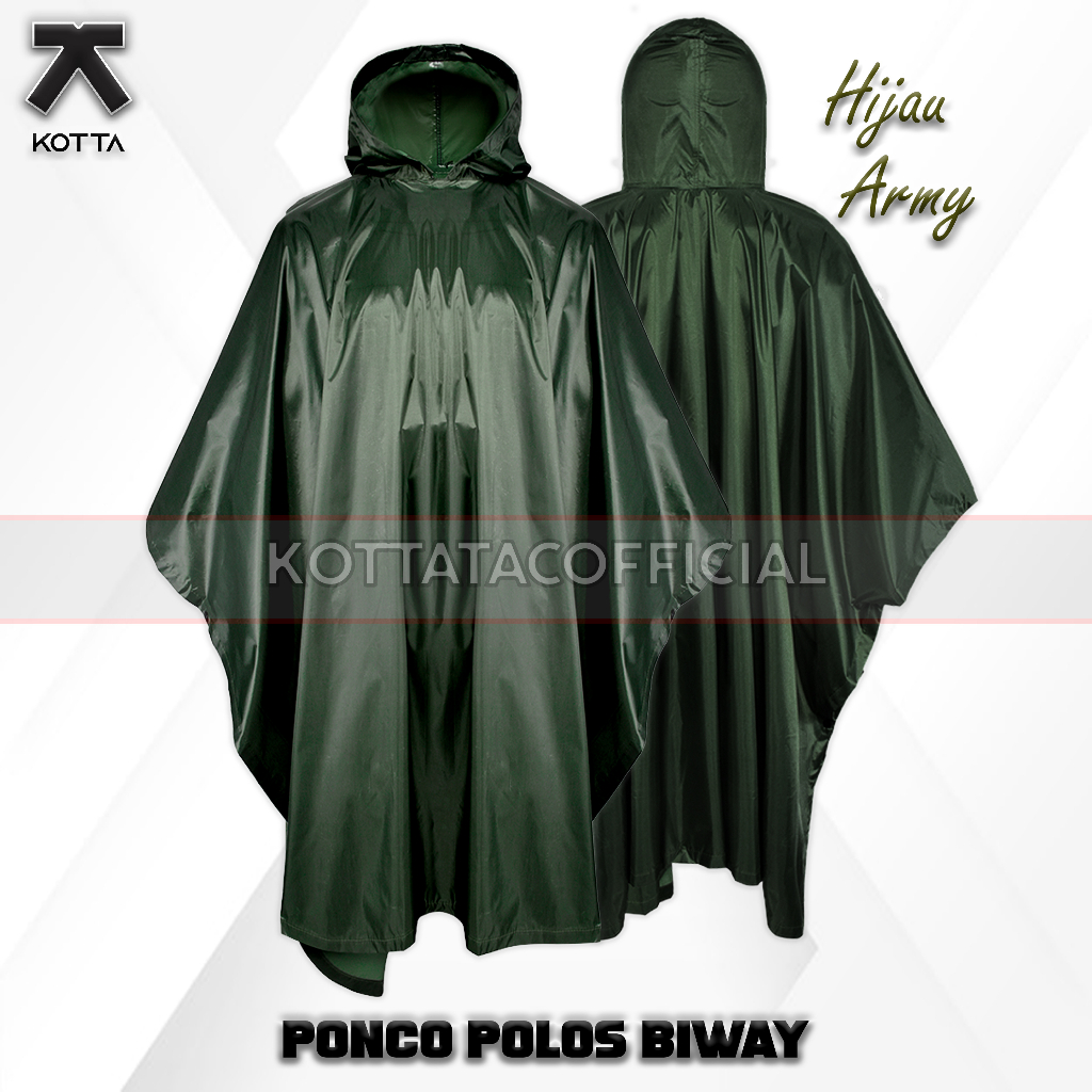 JAS HUJAN PONCO HIJAU ARMY - JAS HUJAN PONCO HIJAU - MANTEL HUJAN HIJAU ARMY