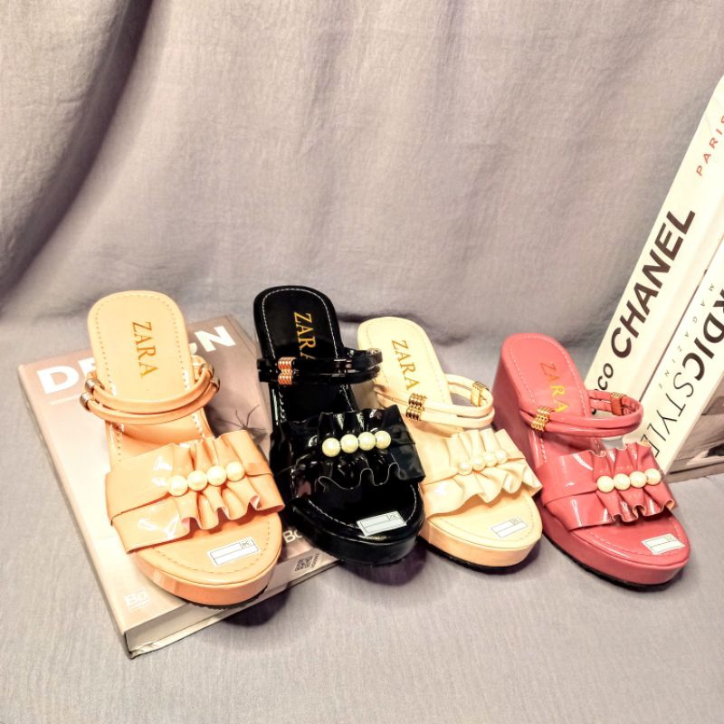 sandal anak perempuan || sandal mutiara anak || sandal higheels usia 7-10 tahun