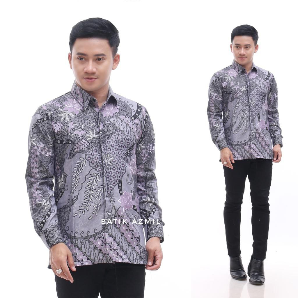 Baju Batik Pria Lengan Panjang Modern Premium Size M L XL XXL Reguler