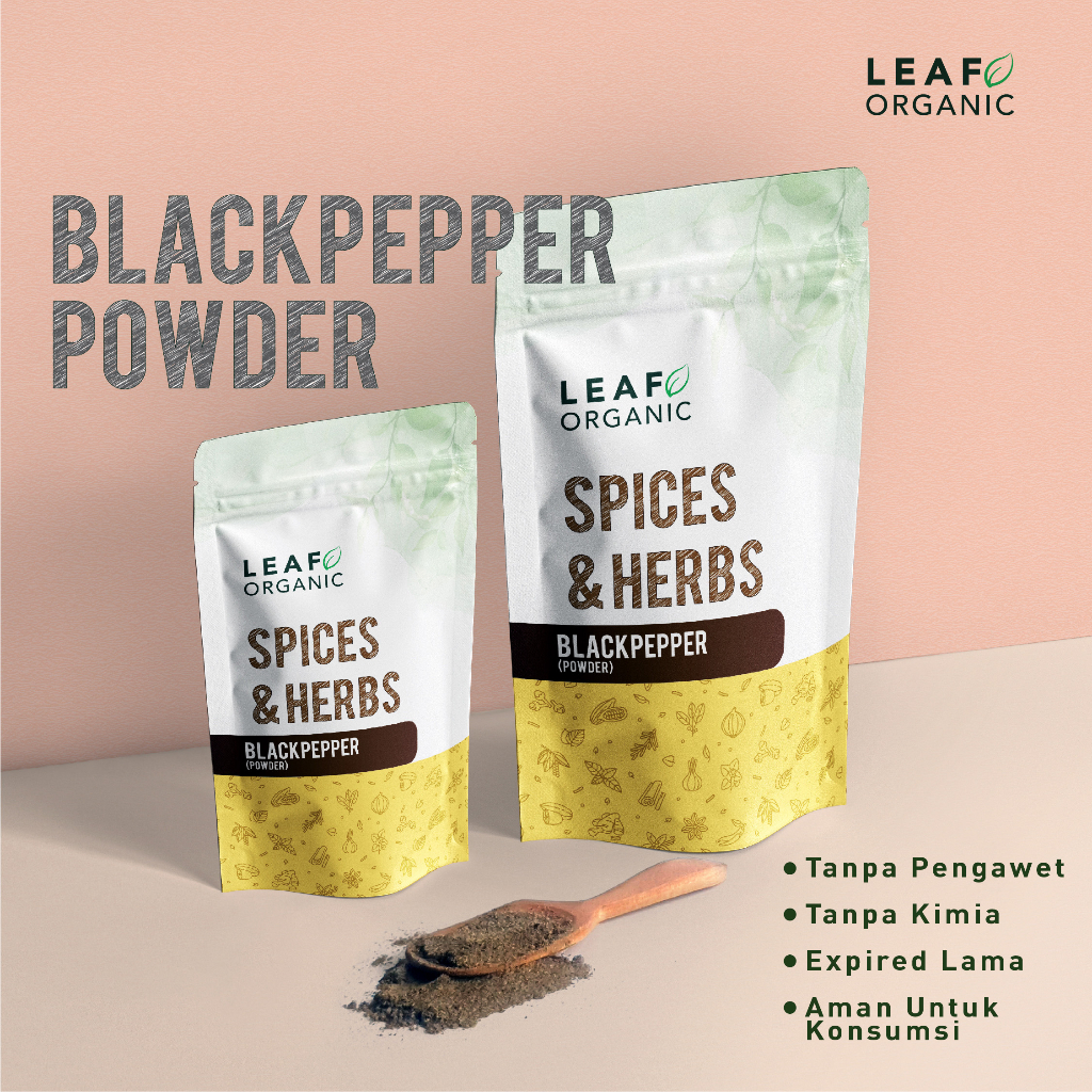 

Lada Hitam Bubuk LEAF ORGANIC Premium Black Pepper Powder Murni Organik