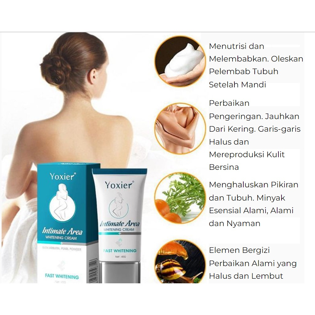 YOXIER INTIMATE AREA WHITENING CREAM Body Whitening Cream Untuk Lutut Gelap Ketiak Leher AREA SENSIT