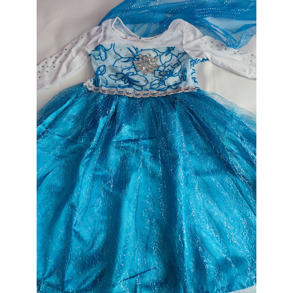 Kostum Princess Anak Elsa Frozen Dress Gaun Baju Pesta Ultah Import