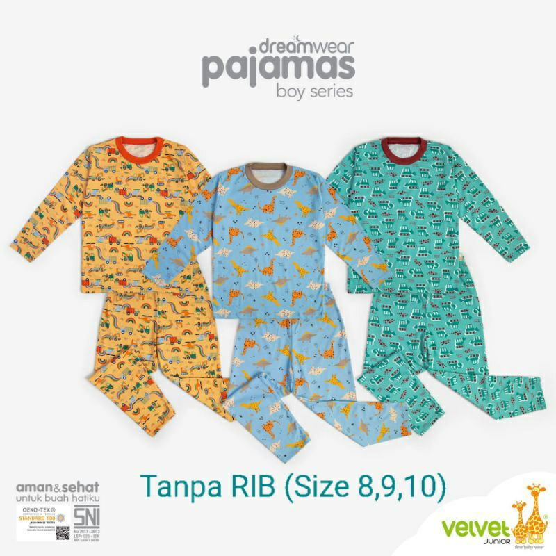 Baju Bayi Setelan Panjang Piyama Anak Velvet Junior Brave Builder