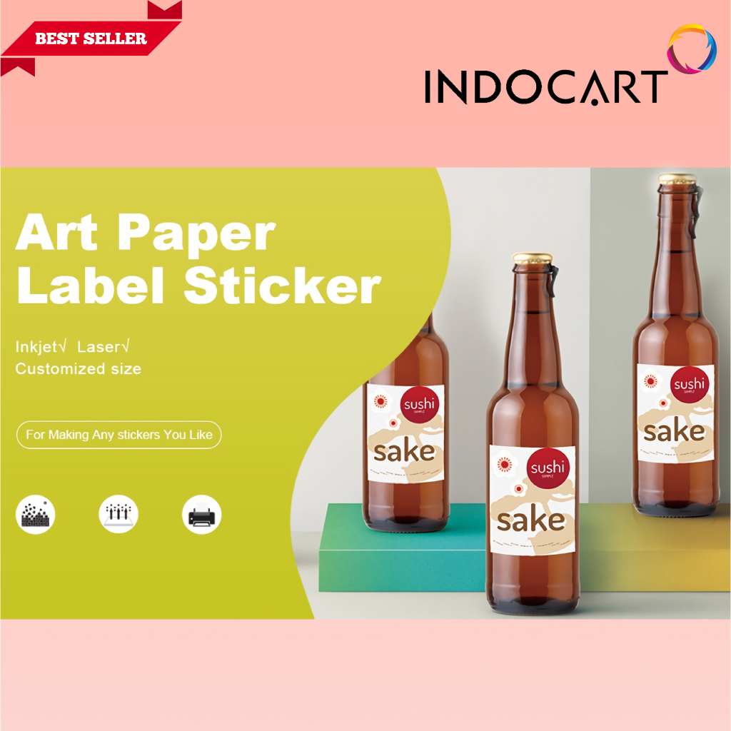 IndoCart Sticker Art Paper White Wave-A4-20s