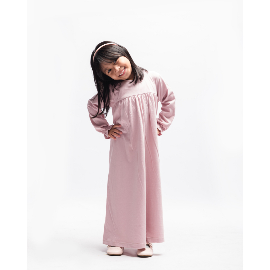 Bajubaja Kirana dress junior / dress anak panjang baju perempuan material cotton combat 24s