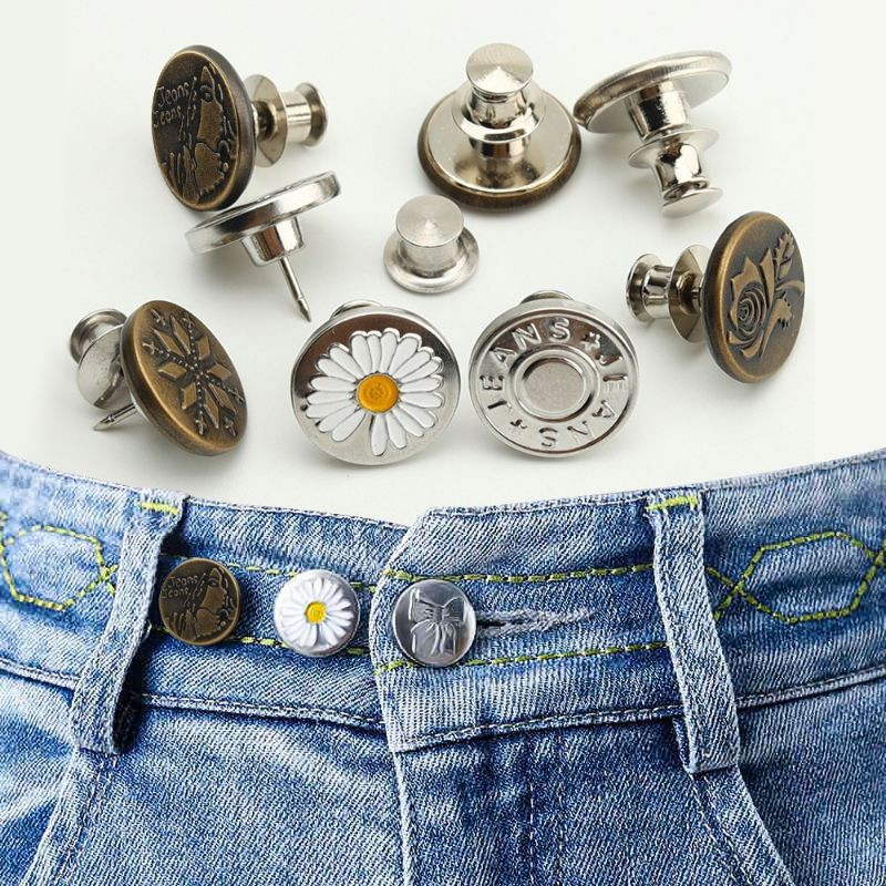 Kancing Celana Jeans Magic Button Adjustable Kancing Ajaib 1 pcs Model Tusuk