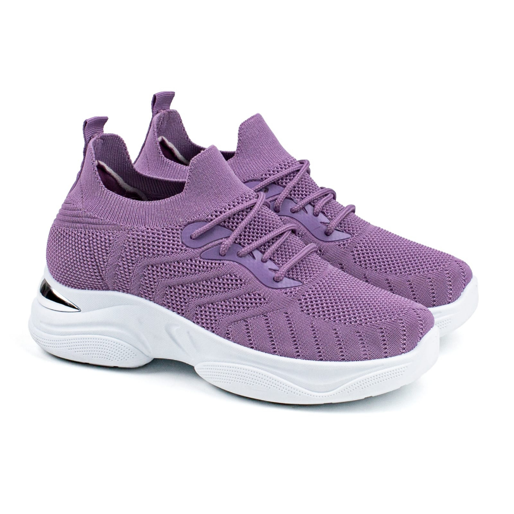 Sepatu Wanita Sport Model Tinggi Pakai Tali Shoes Canvas Cewek  TG9601