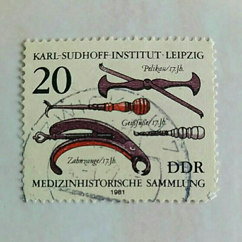 

(AA) Perangko Republik Demokratik Jerman 1981 Medical History Collection, Karl Sudhoff Institute, Leipzig 20pf Used