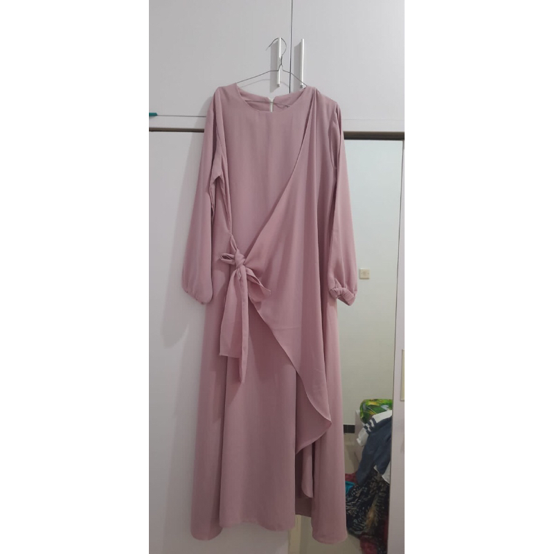 preloved gamis baju muslim ungu muda