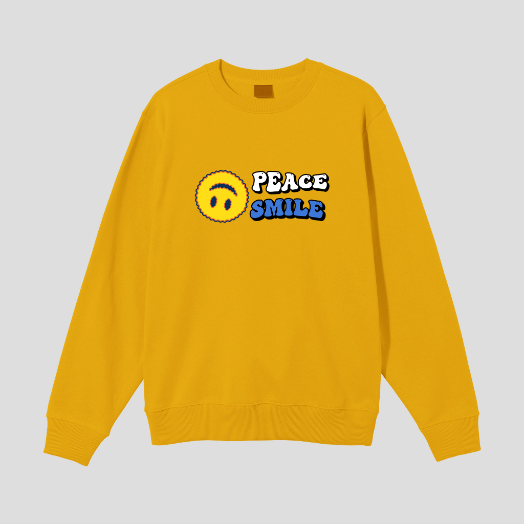 PEACE SMILE SWEATER CREWNECK PRIA WANITA Size M-XXL