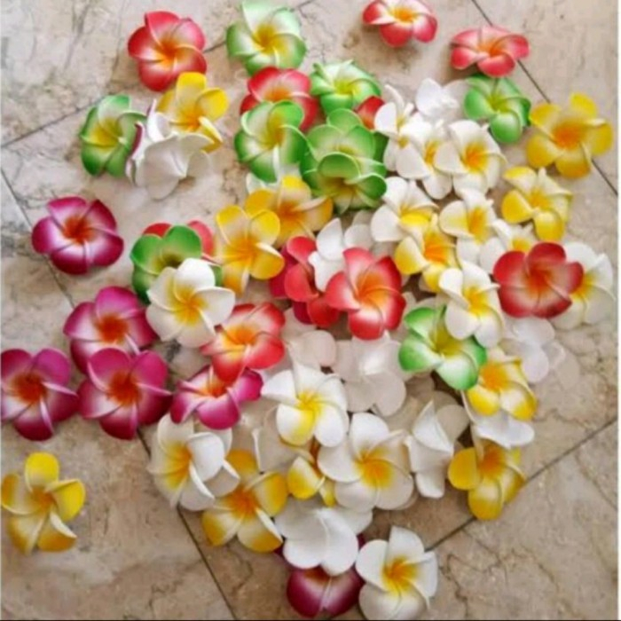 GROSIR Bunga hias artificial imitasi palsu plastik kamboja kuntum