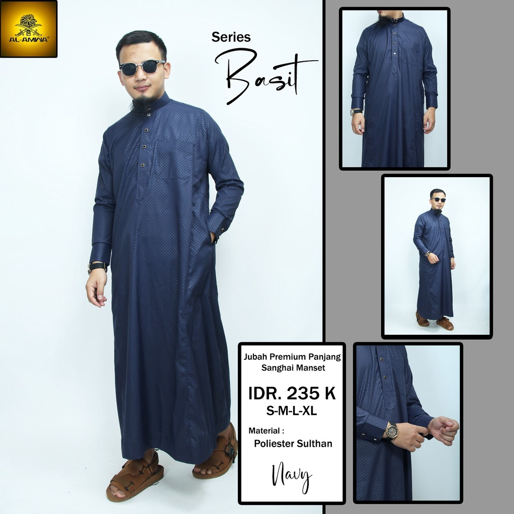 Jubah Al Amwa Lengan Panjang Premium - Jubah Al Amwa Bahan Mengkilap Al Amwa - Jubah Lengan Panjang 