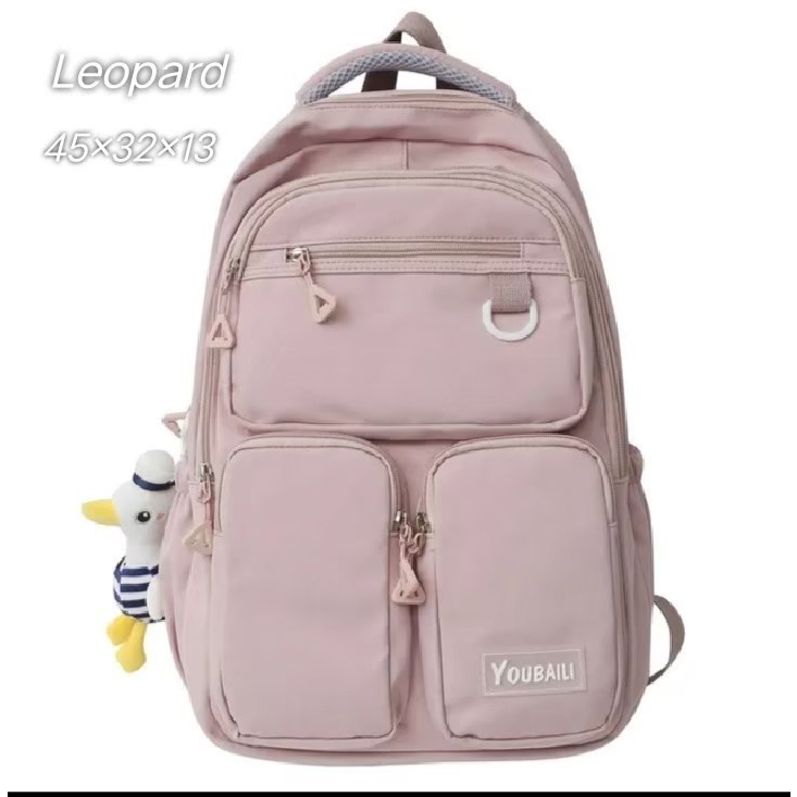 Tas sekolah anak perempuan multi saku-ransel sekolah anak SD SMP SMA korean style-tanpa gantungan boneka