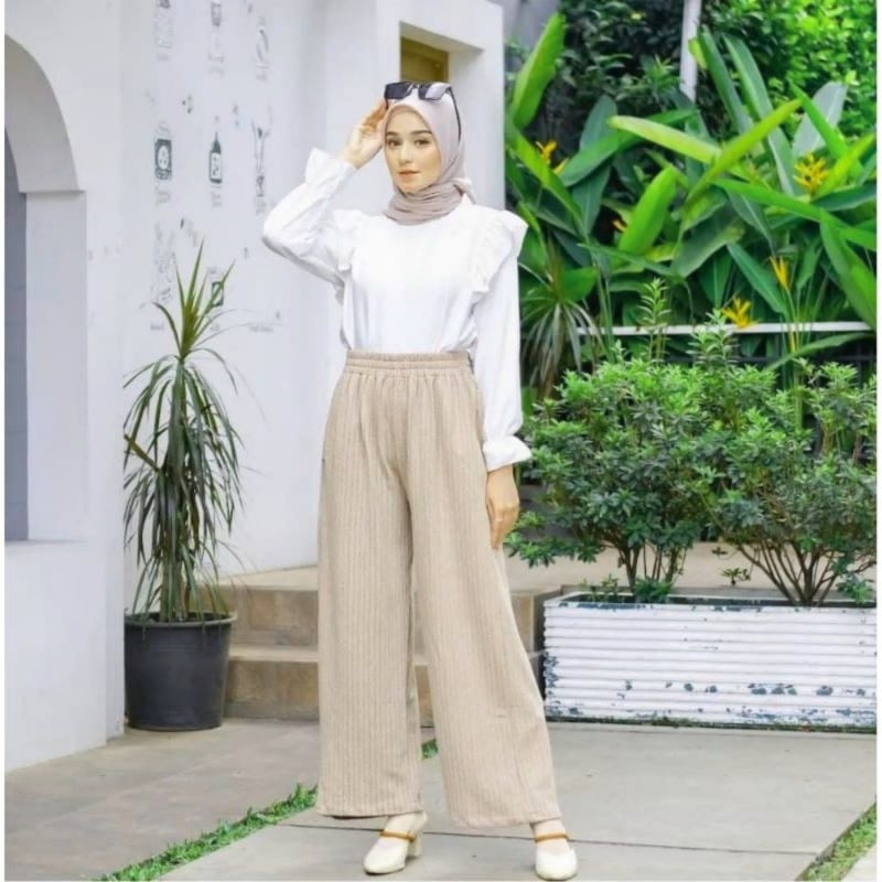 Veronica Pants - Kulot knit Hornet Import - Celana Wanita Tebal Terlaris