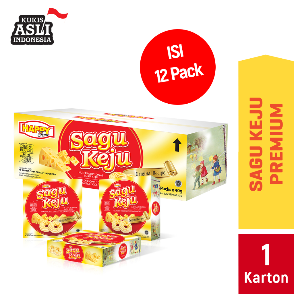 

Happy Sagu Keju Premium (1 Karton isi 12 Pack)