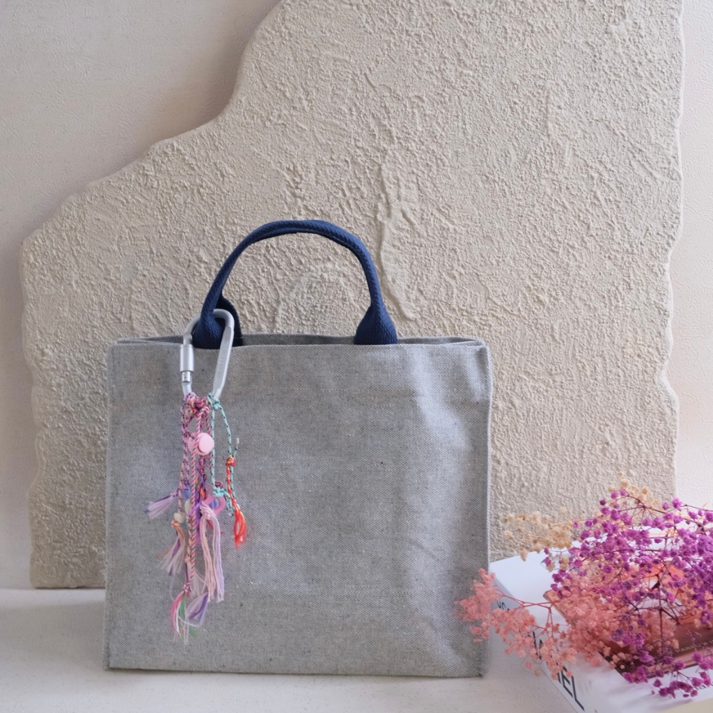 (READYSTOCK) TOTEBAG KANVAS CHARCOAL / CHARCOAL BAG SIZE L (30x14x25 cm)