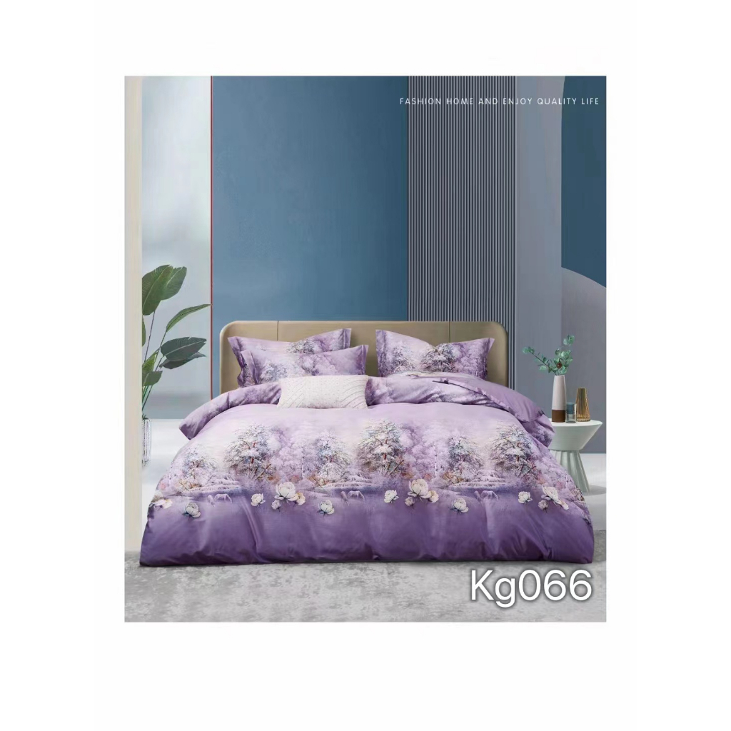 Kain Sprei Katun Jepang Pemandangan Lilac