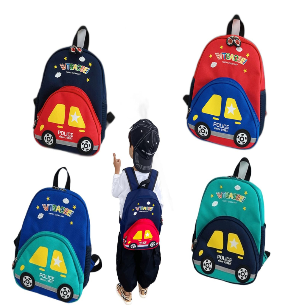 (pb6_shop)Tas Ransel Anak Sekolah TK SD PAUD Motif Mobil Lucu Import/Tas Sekolah Anak Laki-laki TK SD Motif Kartun Dunia Mobil Baru 2023