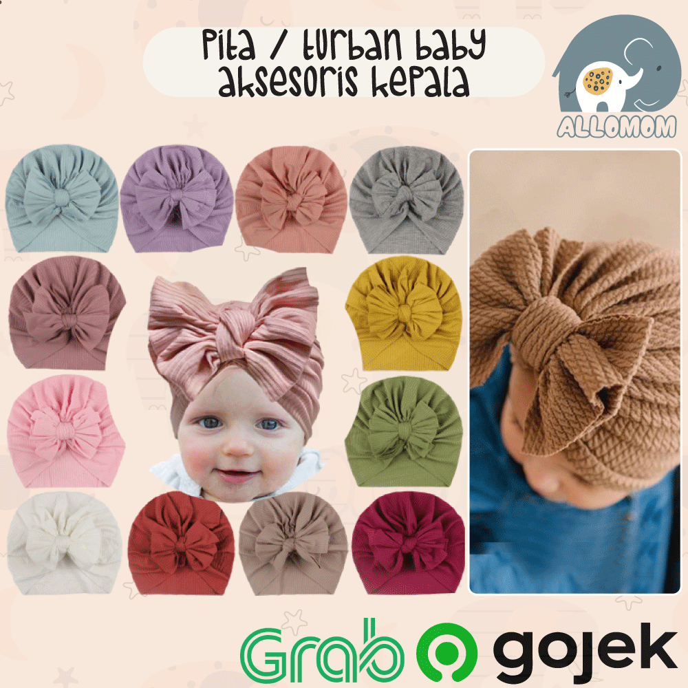 Pita / Headband Baby Turban Bayi Bandana Fashion Aksesoris Rambut Balita Import