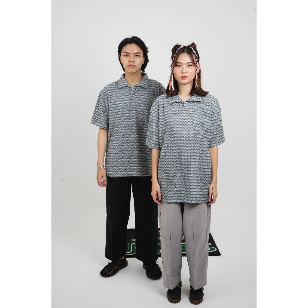 JAVAJONES Oversized Polo Knit Kei Northen Droplet | Kaos Rajut Pria Wanita