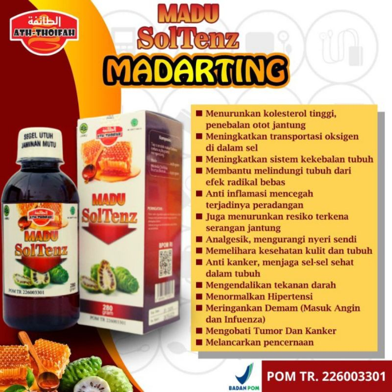 Madu Darah tinggi MADARTING SOLTENZ original Madu Penurun Tensi 280 gr