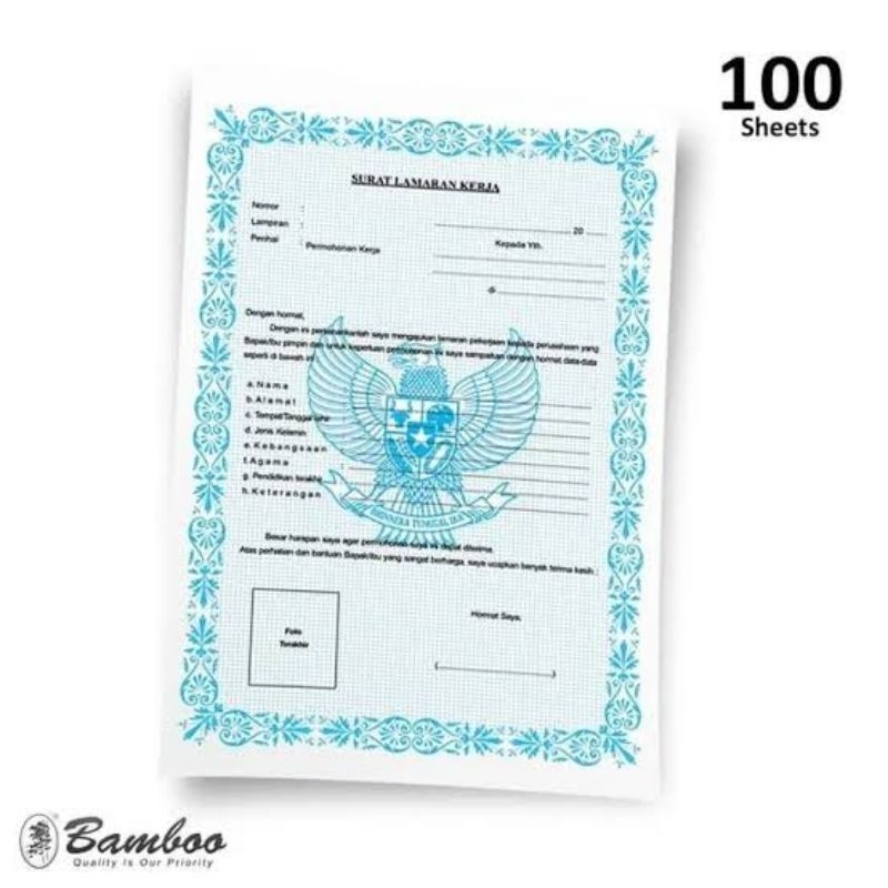 

[ 100 LBR ] KERTAS SURAT LAMARAN KERJA / SLK / BLANKO LAMARAN KERJA