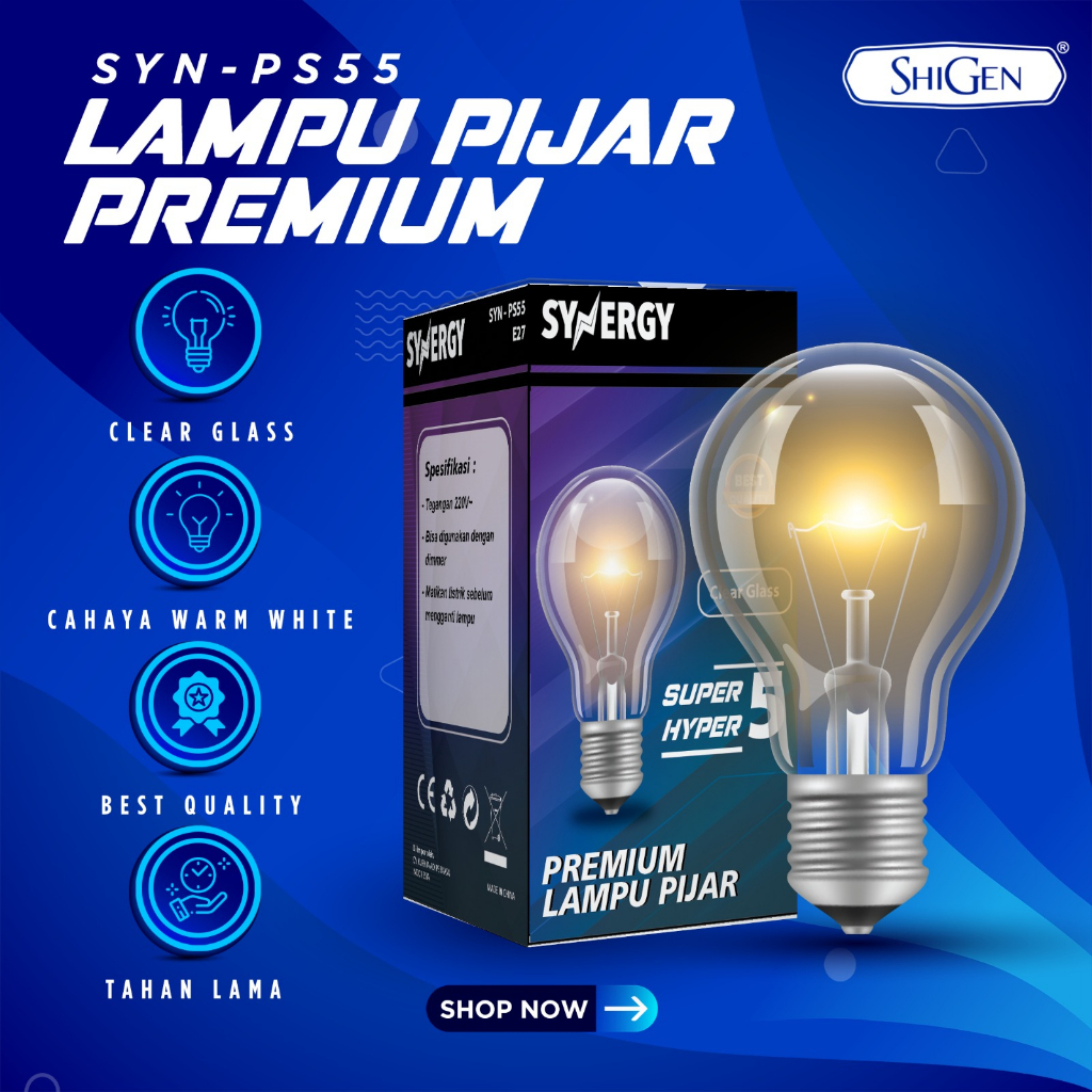 LAMPU PIJAR PREMIUM CLEAR GLAS SYN PS55