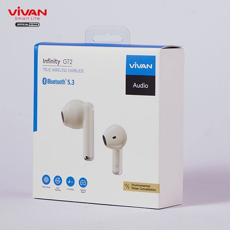 VIVAN GT2 TWS Wireless Earphone Airbuds Infinity BT 5.3 Playtime 40H ORIGINAL Infinity GT2 TRUE WIRELESS EARBUDS Bluetooth  5.3