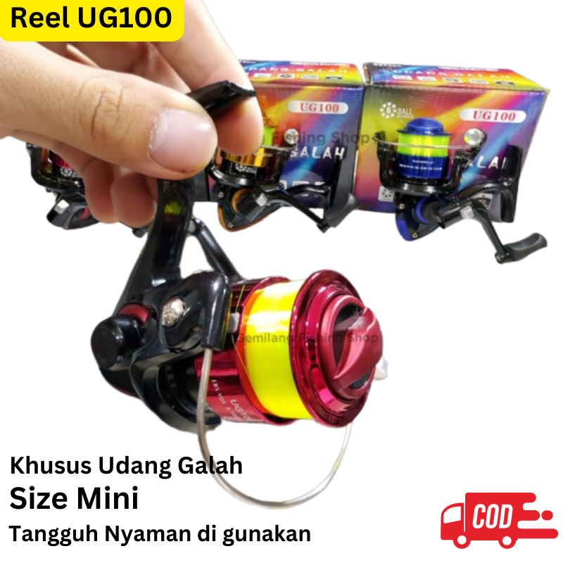 Reel Pancing Udang Galah Mini UG100 Bonus Senar Ukuran 100 Kuat