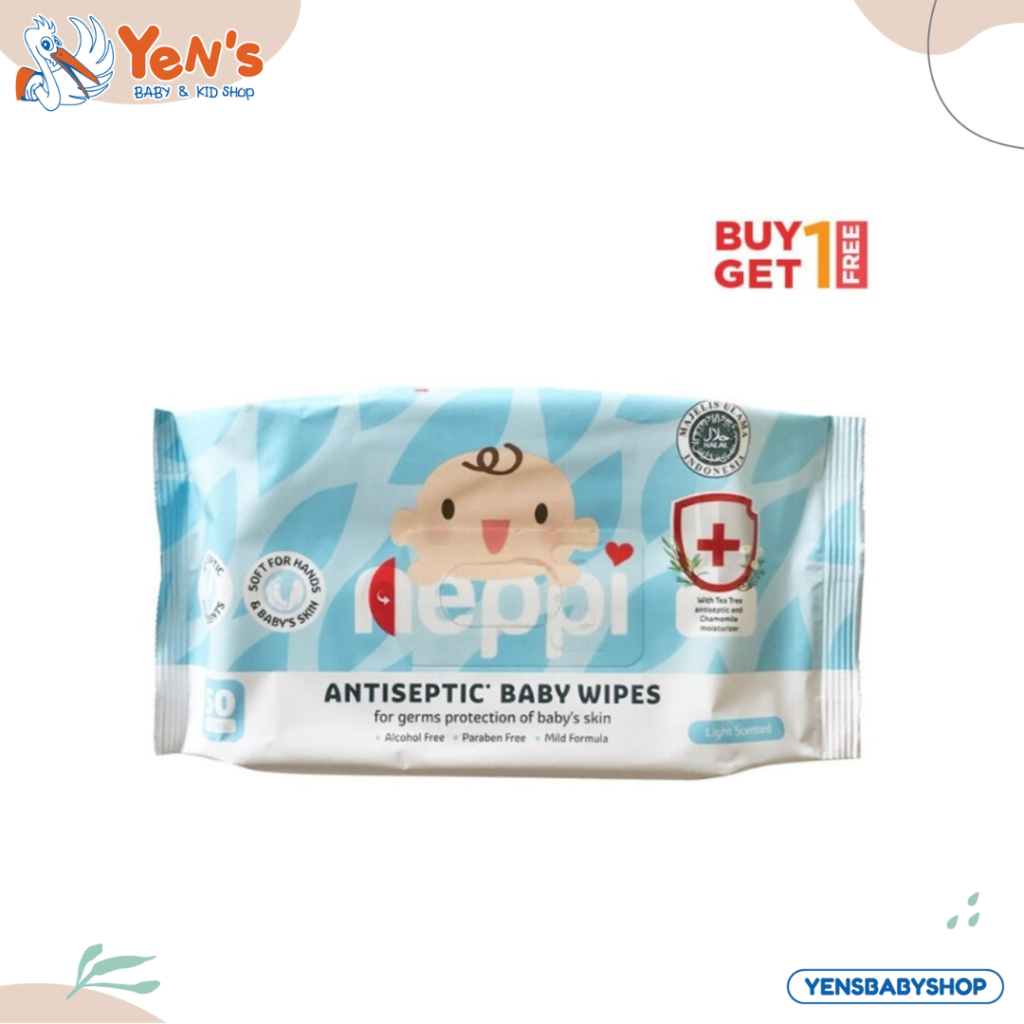 NEPPI Antiseptic Baby Wipes 50s buy 1 get 1