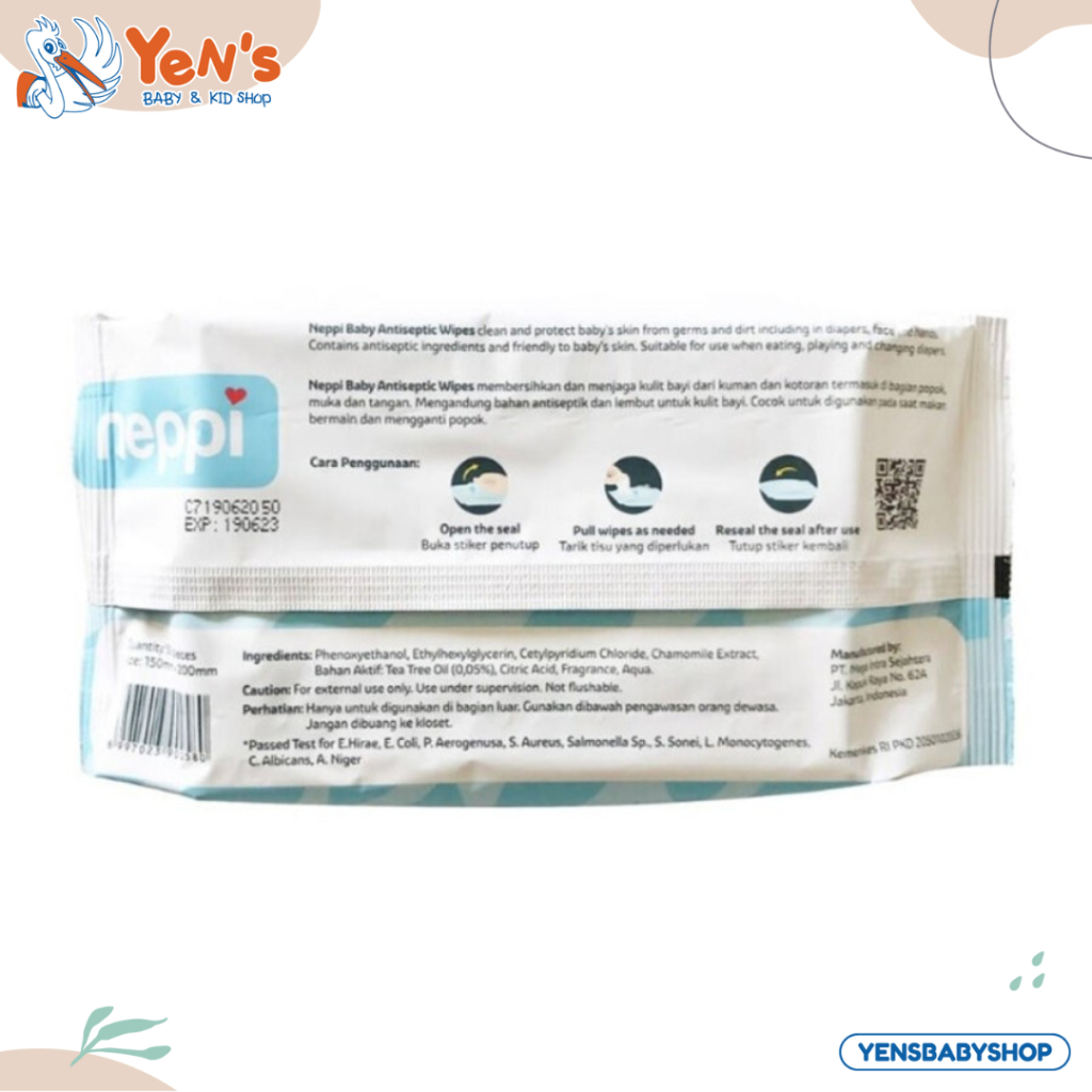 NEPPI Antiseptic Baby Wipes 50s buy 1 get 1