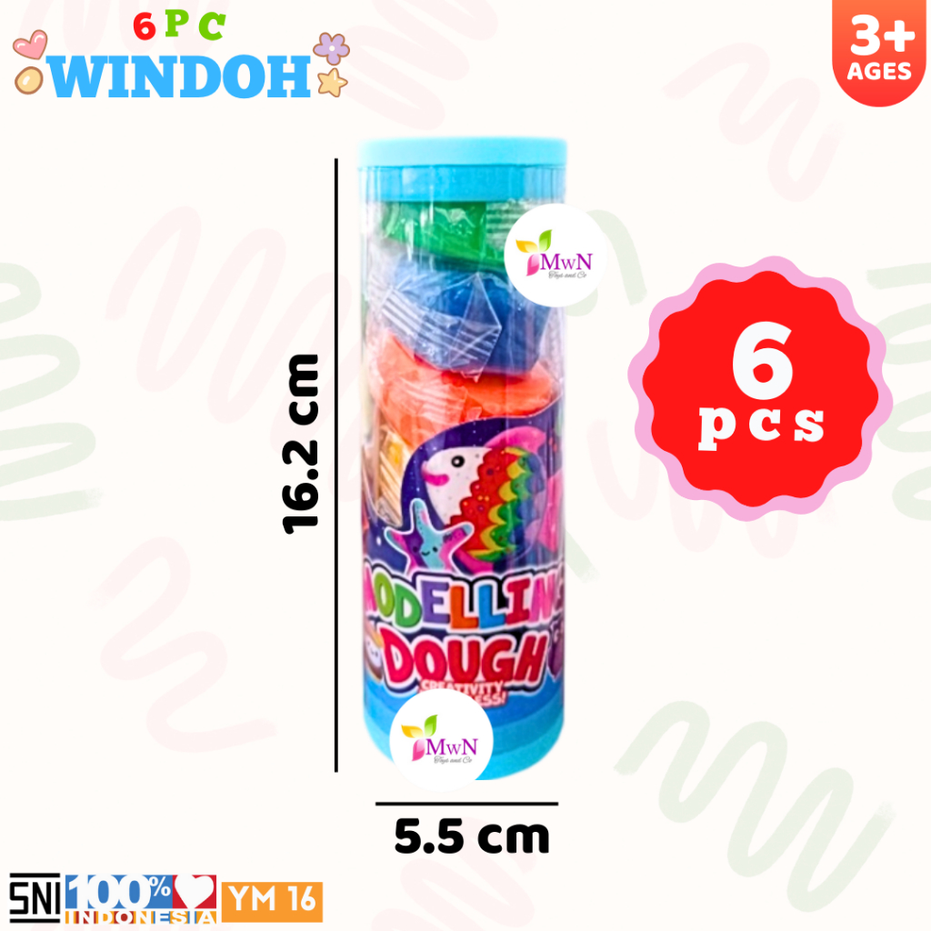 Mwn Mainan Windoh Modelling Dough isi 6pcs YM16