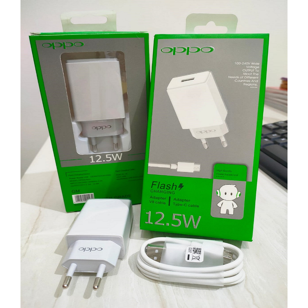 (ba) TC / CHARGER OPPO AK-933 ORI 100% 12.5W 2A MICRO &amp; TIPE C FAST CHARGER