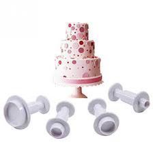 CETAKAN FONDANT PLUNGER BULAT ISI 4 PCS DEKORASI CAKE