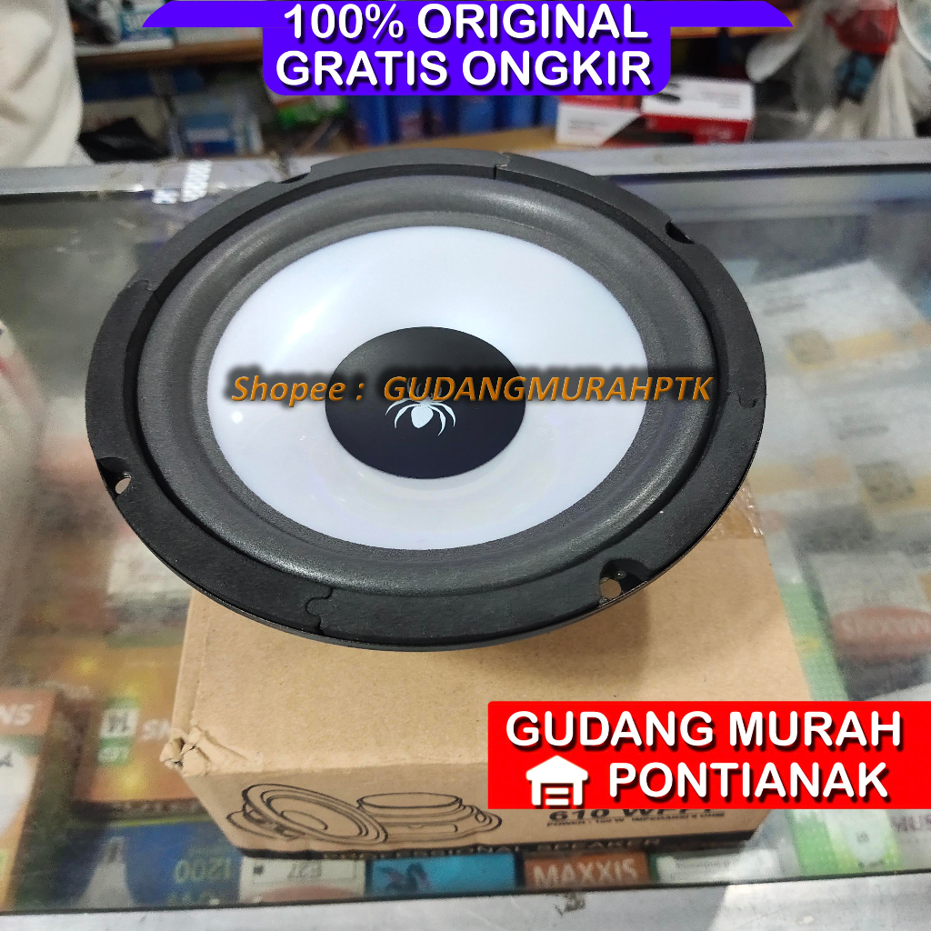 Speaker Blackspider 6&quot; 100 Watt 610 WFPP Black Spider 610WFPP Ori 6 Inch 100W 100watt Woofer Bass Kualitas ATAS