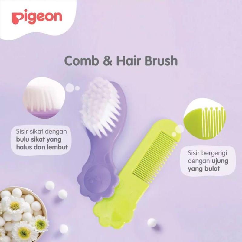 Pigeon comb and hair brush set - sisir rambut bayi