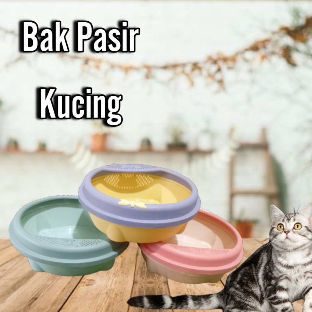 Bak Pasir Kucing/ Cat Litter Box Motif Kupu-kupu