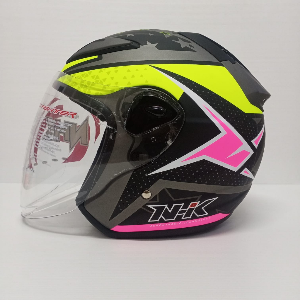 HELM NHK R6 STARLITE GREY YELLOW DOFF NHK R-6 MOTIF GREY YELLOW DOFF