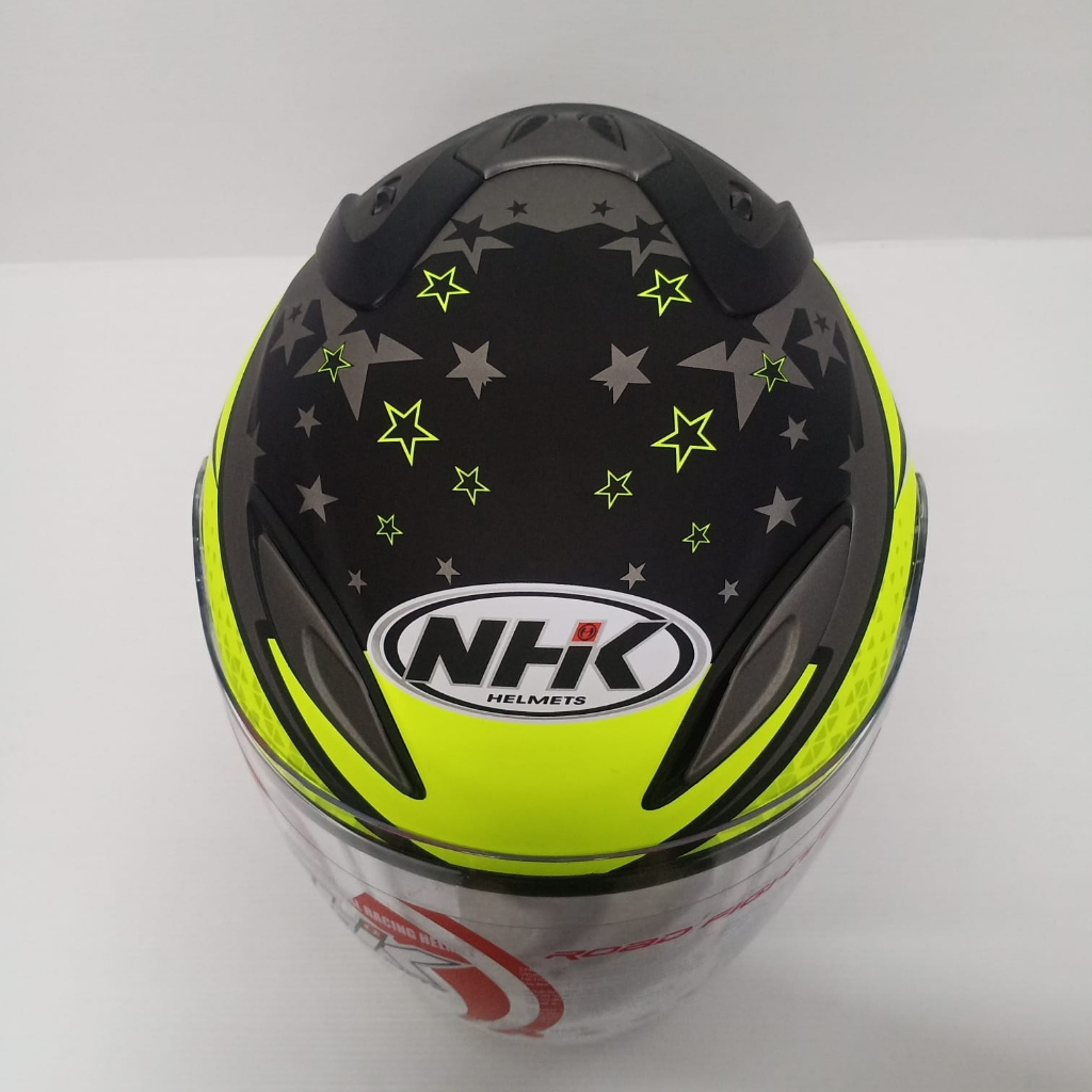 HELM NHK R6 STARLITE GREY YELLOW DOFF NHK R-6 MOTIF GREY YELLOW DOFF